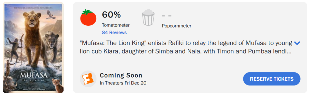 mufasa rotten tomatoes