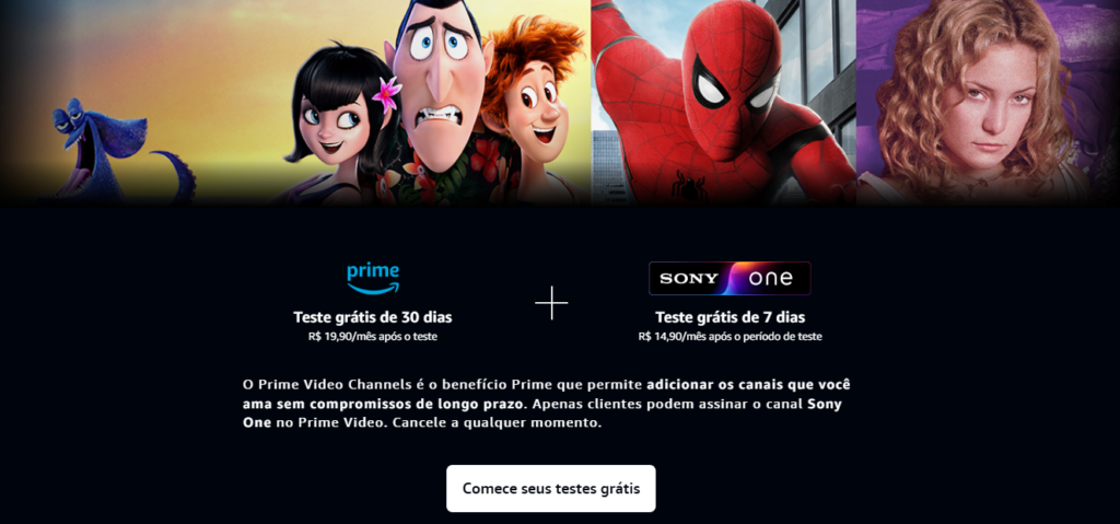 sony one prime video channels